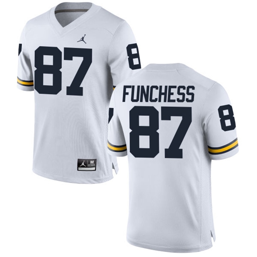 Michigan Wolverines Men's NCAA Dominique Funchess #87 White Alumni Game College Football Jersey TLB5749XM